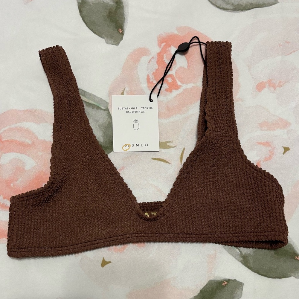 Skatie Sami Bikini Top in Mocha (XS) NWT